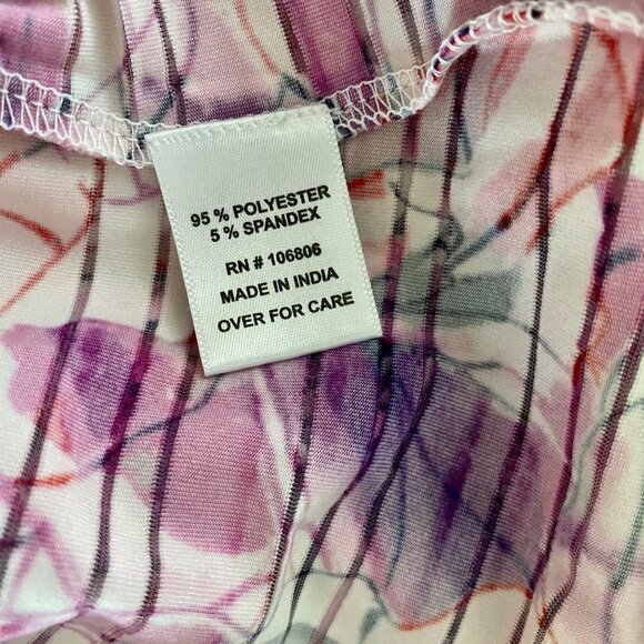 Emily Daniels Pink Purple Floral Print 3/4 Sleeves Top Women's Medium - Picture 9 of 10